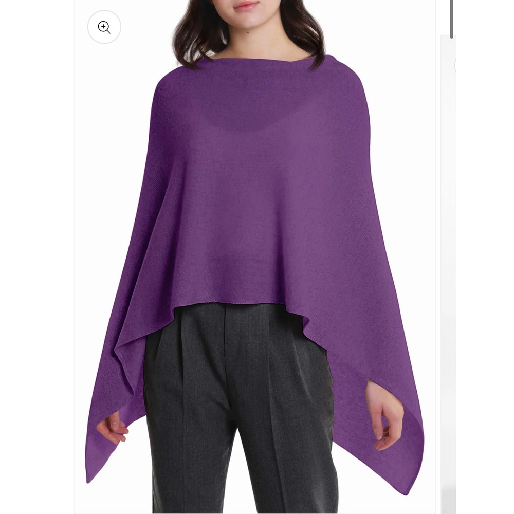 In2 by in cashmere 100% cashmere poncho NWT purple iris